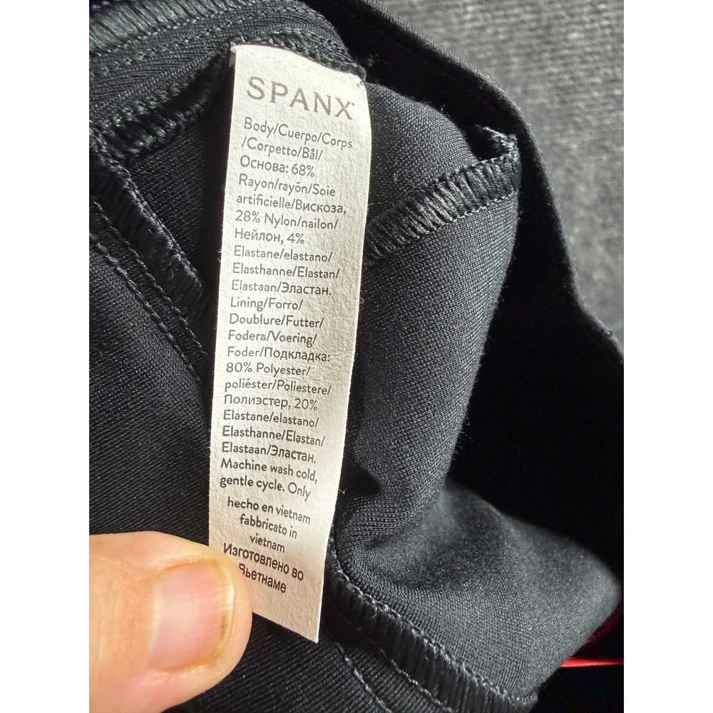 Spanx The Perfect Pant Slim Straight Black Petite Small NWT Pull On Ponte